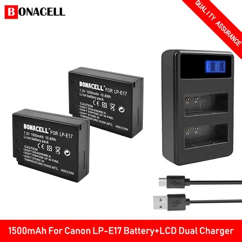 Bonacell Lpe17 Lp E17 Lp E17 Batterylcd Usb Dual Charger For Canon Eos