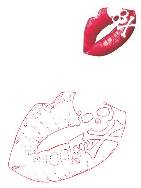 Lips tattoo stencil – Artofit