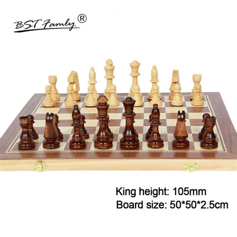 big wood chess set game  international chess chessman folding  cm