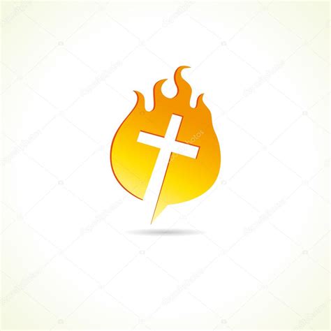 Cross on fire christian church logo. — Stock Vector © Koltukov_Alek #53886087