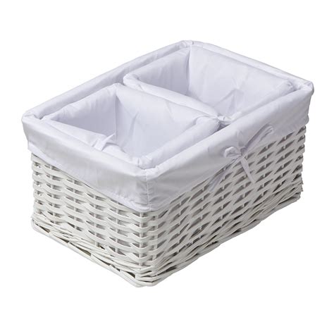 Wilko White Baskets Set Of Wilko