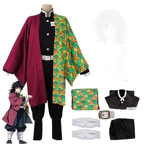 Demon Slayer Cosplay Costume Anime Kimetsu no Yaiba Tomioka Giyuu Uniform Kimono Men Women ...