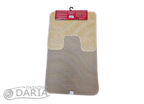 Set Covorase Baie Symphony Beige Pret Lei Covoras De Baie