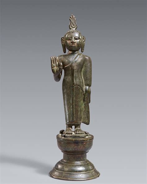 Stehender Buddha Bronze Sri Lanka Sp Te Kandya Zeit Lot