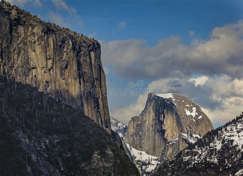 El Capitan And Half Dome Rock Formation In Yosemite National Park