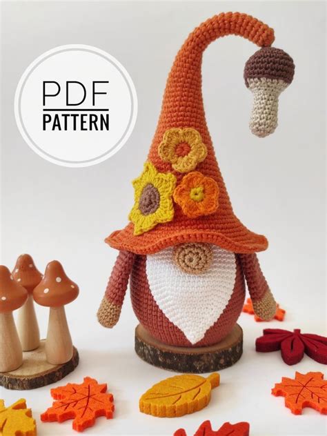 Gnome Patterns Pdf Fall Gnomes Forest Gnome Crochet Gnomes Autumn Gnome