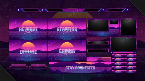 Retro 80 S Twitch Overlay Package Webcam Screens Etsy