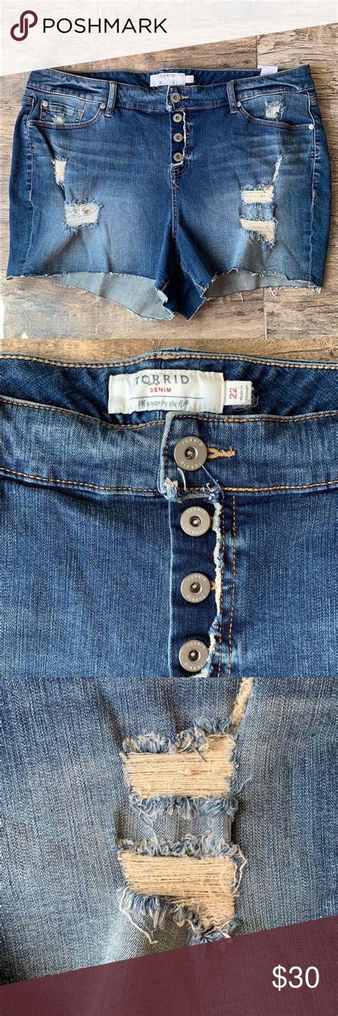 Nwt Torrid Exposed Button Fly Jean Shorts S Button Fly Jeans