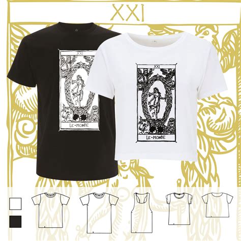 T Shirt Le Monde Tarot De Marseille Tarocchi Il Mondo Arcano