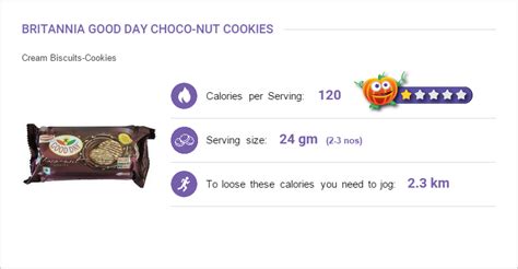 Britannia Good Day Choco Nut Cookies Nutritional Information And