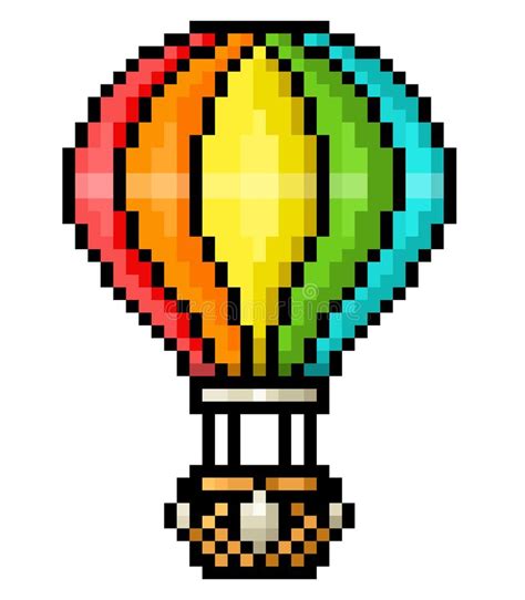 Colorful Hot Air Balloon Pixel Art