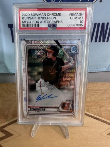 2020 Bowman Chrome Mega Box Mojo Gunnar Henderson RC Rookie AUTO PSA 10