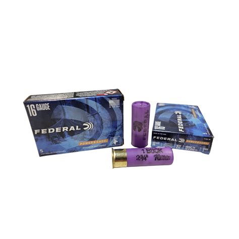 FEDERAL Power-Shok 16 gauge Buckshot 2-3/4" 12 pellets 1 buck - 5 Rounds (Box) [NO TAX outside ...