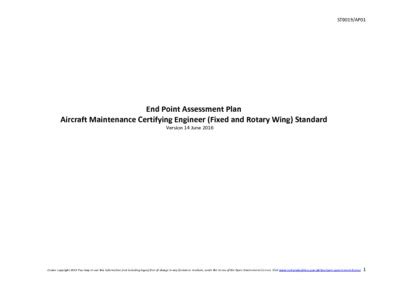 Apprenticeship Standard Aircraft Maintenance Certifying Engineer