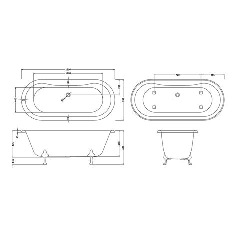 Old London By Hudson Reed Kingsbury Freestanding Bath Mm L X Mm