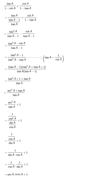 Iii Frac Tan Theta 1 Cot Theta Frac Cot Theta 1 Tan Theta 1 Sec