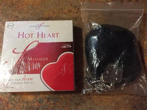 Slumber Parties Hot Heart Massager New And Fur Covered Handcuffs With