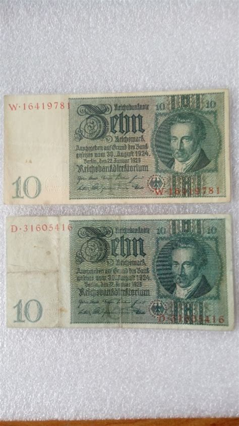 Stare banknoty niemieckie 10 marek Ostrowiec Świętokrzyski