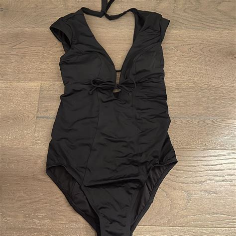 Womens Black Swimsuit One Piece Depop