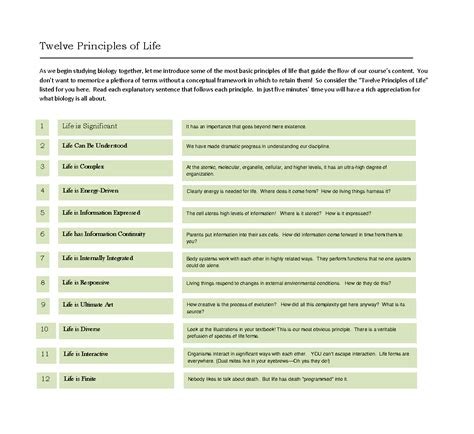 Twelve Principles of Life - You don’t want to memorize a plethora of ...