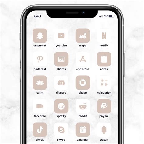 Nude Ios App Icon Pack Minimalistic Natural Neutral Brown Icons