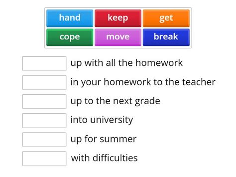 Phrasal Verbs Une Las Parejas