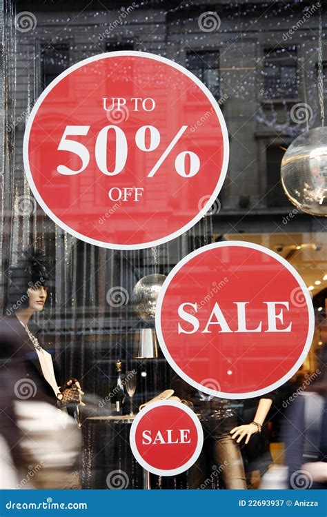 Sale Signs In Shop Window Royalty Free Stock Photography Image 22693937