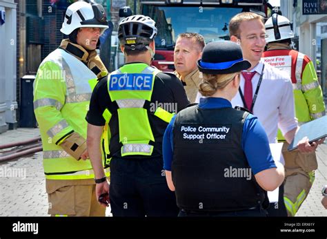 Maidstone Kent England Uk Firefighters Police And Community