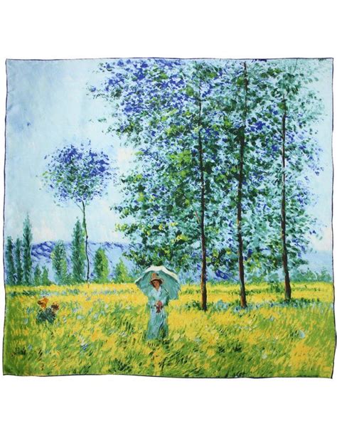 Dahlia Women S 100 Luxury Square Silk Scarf Claude Monet S Paintings