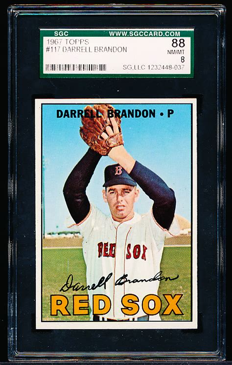 Lot Detail 1967 Topps Baseball 117 Darrell Brandon Red Sox Sgc 88 Nm Mt 8