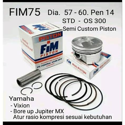 Jual PISTON SEHER KIT SET FIM 75 Ukuran 57 57 5 58 58 5 59 59 5 60 Mm