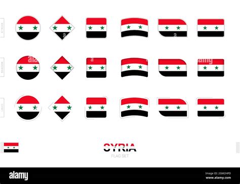 Syria flag set, simple flags of Syria with three different effects ...