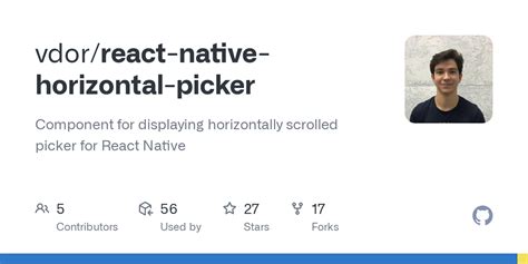 GitHub Vdor React Native Horizontal Picker Component For Displaying