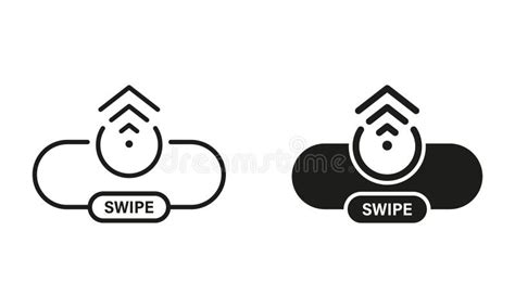 Swipe Up Button Arrow Up Creative Symbol Collection On White