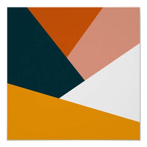 Modern Abstract Geometric Color Block Pattern Poster Zazzle