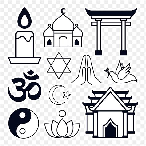 Mixed Religious Symbols Sticker Design Premium Png Rawpixel