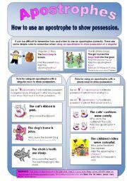 English Exercises Possession