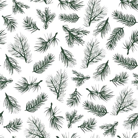 Premium Vector Fir Tree Branch Vector Seamless Pattern