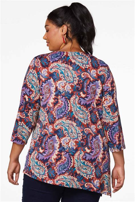 Cato Fashions Cato Plus Size Cutout Paisley Tunic