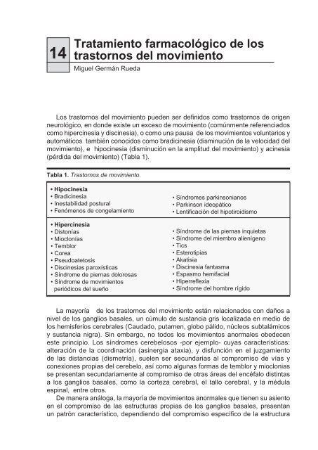 Tratamiento farmacológico de los trastornos del movimiento