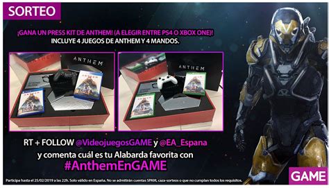 Game España On Twitter ¡gana Un Press Kit De Anthem Plataforma A