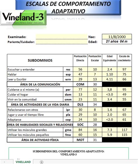 Vineland Correcci N Con Software Vineland Escalas De