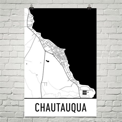 Chautauqua Map Chautauqua NY Art Chautauqua Print - Etsy