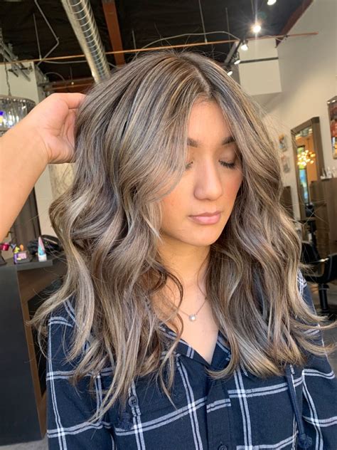 Brown Hair With Ash Blonde Highlights Ashy Brown Hair Balayage Ashy