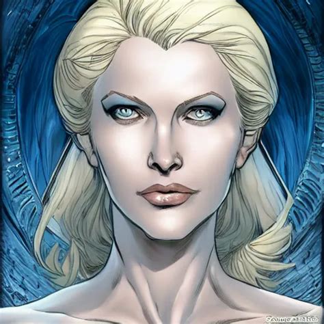 Portrait Of Emma Frost A Beautiful Woman In Her 30s Stable