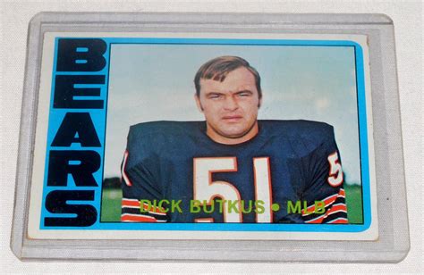 Lot 1972 Topps No 170 Dick Butkus Chicago Bears Card HOF