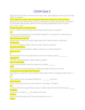 CS304 Solved MCQs Final TERM BY Junaid CS304 OOP Solved Macqs