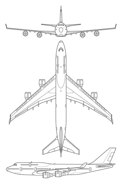 Premium Vector Flat Design Airplane Outline Illustration