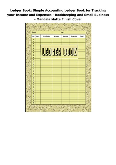 Download Book [PDF] Ledger Book: Simple Accounting Ledger Book for ...