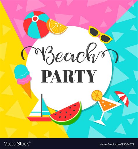 Colorful summer beach party background Royalty Free Vector